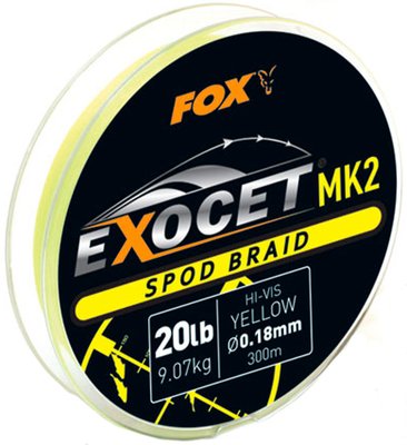 Шнур Fox International Exocet MK2 Spod & Marker Braid 300m (Yellow) 0.18 mm 20lb XD_15790910 фото