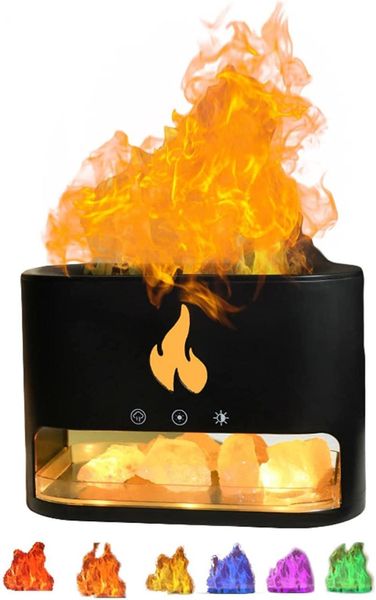 Соляна лампа + Зволожувач повітря з ефектом вогню Doctor-101 Flame. Ультразвуковий зволожувач із підсвіткою 36666 фото
