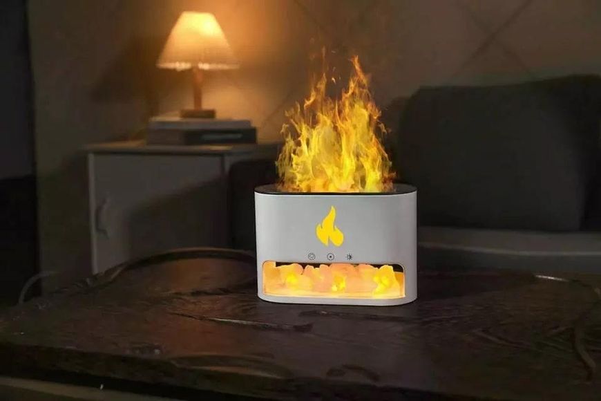 Соляна лампа + Зволожувач повітря з ефектом вогню Doctor-101 Flame. Зволожувач із кольоровою підсвіткою 36667 фото