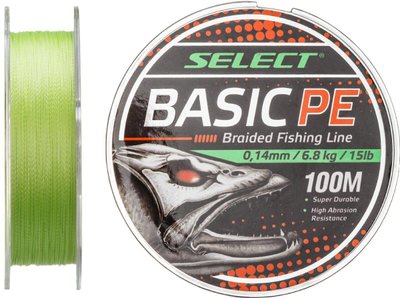 Шнур Select Basic PE Light Green 100m 0.08mm 8lb/4kg Шнур для риболовлі Шнур риболовецький XD_18702746 фото