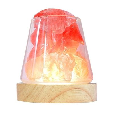 Компактная солевая лампа Doctor-101 Agata. Солевой светильник ночник с гималайской солью и красным кварцем GL-6747-r фото