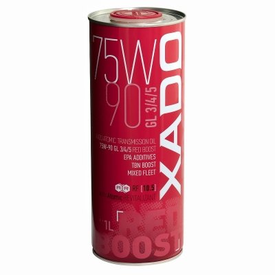 Трансмиссионное масло XADO Atomic Oil 75W-90 GL 3/4/5 RED BOOST жерстяна банка 1 л xad7 фото