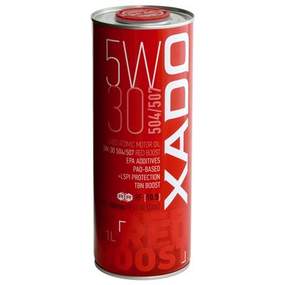 Синтетична олива XADO Atomic Oil 5W-30 504/507 RED BOOST жерстяна банка 1 л xad33 фото