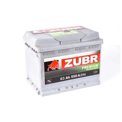 Акумулятор ZUBR Premium - 63A +прав (550 пуск) 2018 г 34685 фото