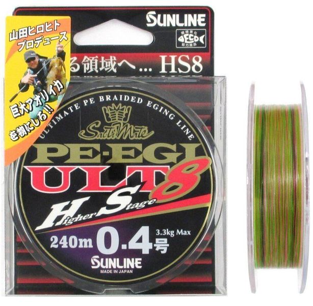 Шнур Sunline PE EGI ULT HS8 180m #0.4/0.104 mm 3.3 kg Шнур для риболовлі Шнур риболовецький XD_16580733 фото